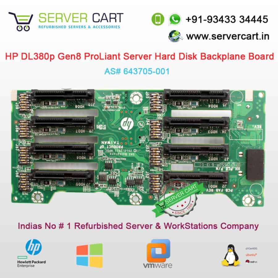 HP ProLiant DL380P G8 - Backplane E Gabbia Per 8x SAS HDD (643705-001 672146-001) Usato