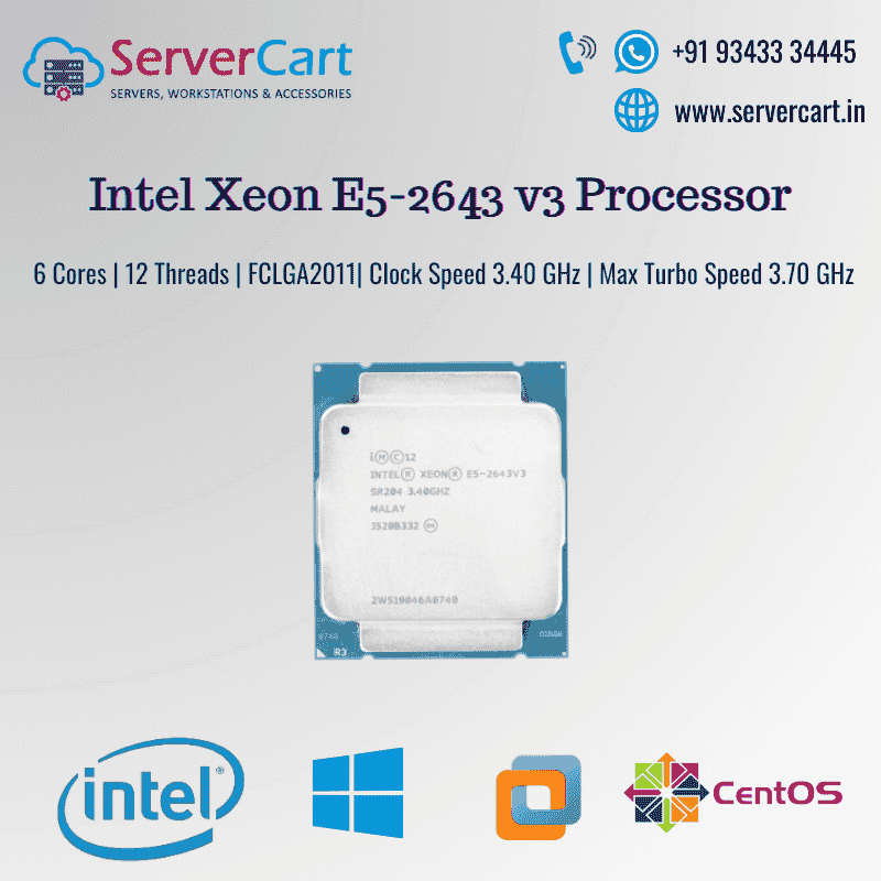 thumbnail image 2 of Intel Xeon E5-2643 V3 SR204 3.40GHz Six-Core LGA 2011-3 Server CPU – 135W – Used 2 of 4